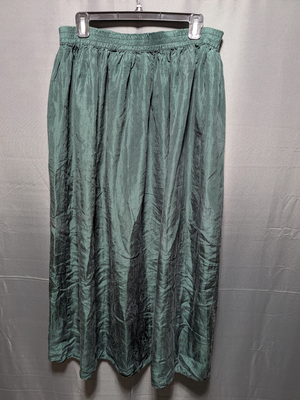 Vintage 90s Cambridge Dry Goods Teal Maxi Skirt 100% Silk